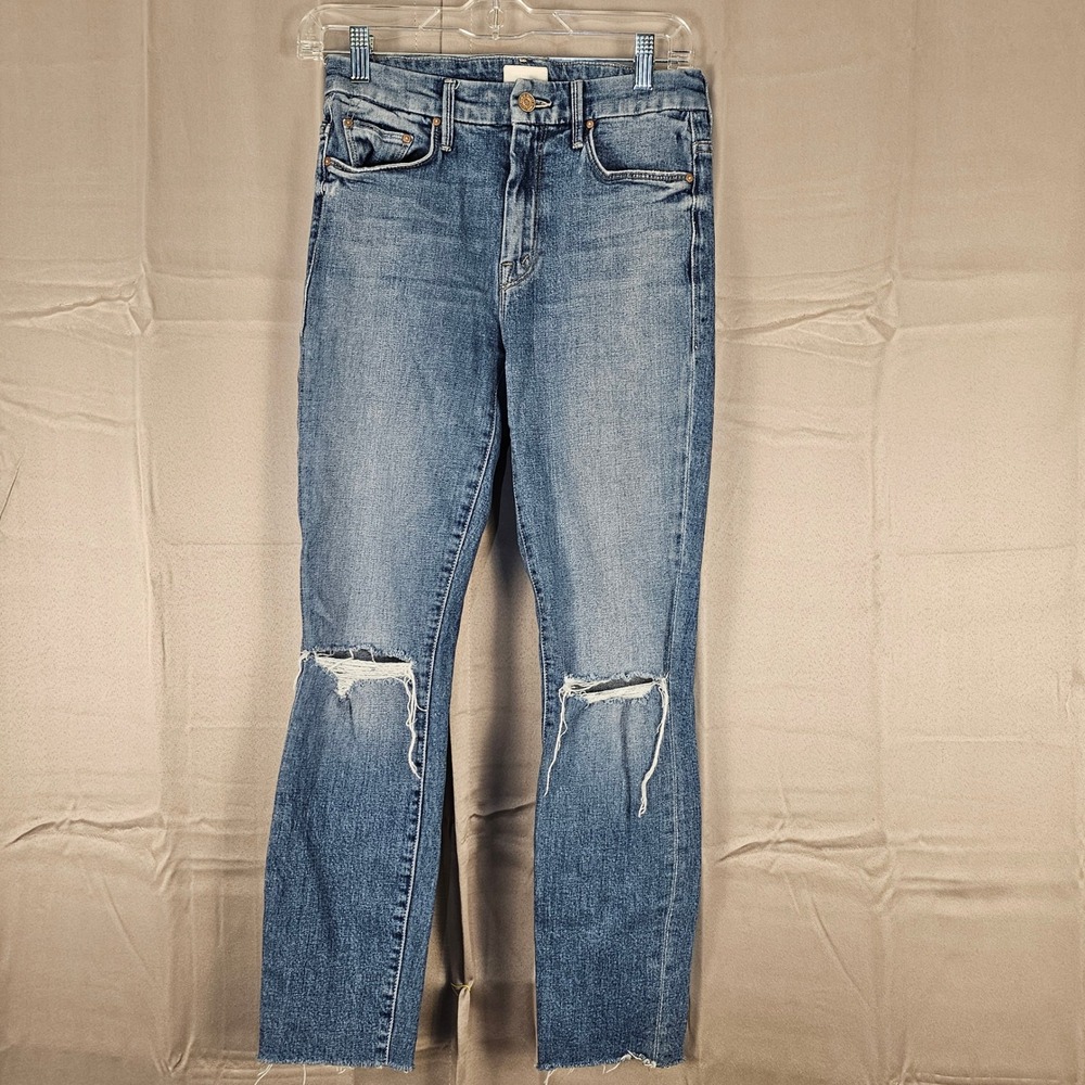 Mother Womens High Waisted Looker Ankle Fray Jeans Spice It Up 25